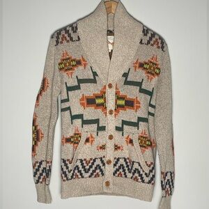 Koto | Printed Knit Button Down Collared Wool Blend Sweater Aztec Western
